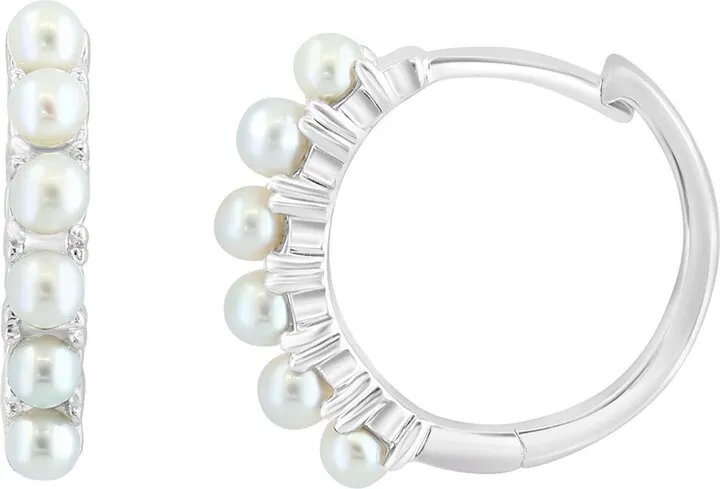 Sterling Silver 5-5.5mm Freshwater Pearl Hoop Earrings