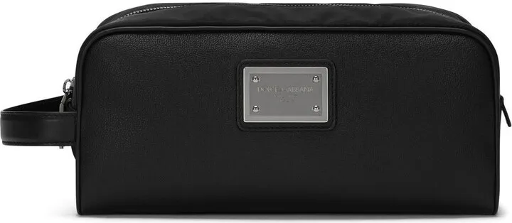 DOLCE & GABBANA- Logo Leather Beauty-case