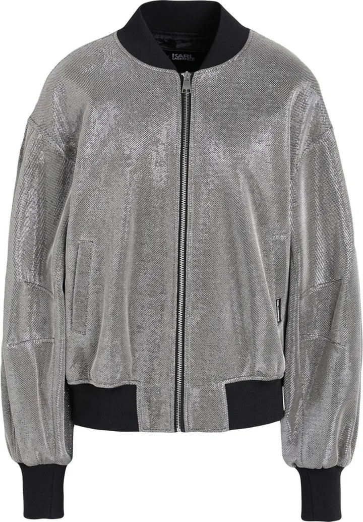 Iridescent Bomber Jacket Jacket Silver
