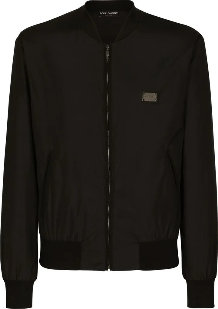 DG Essentials logo-plaque bomber jacket