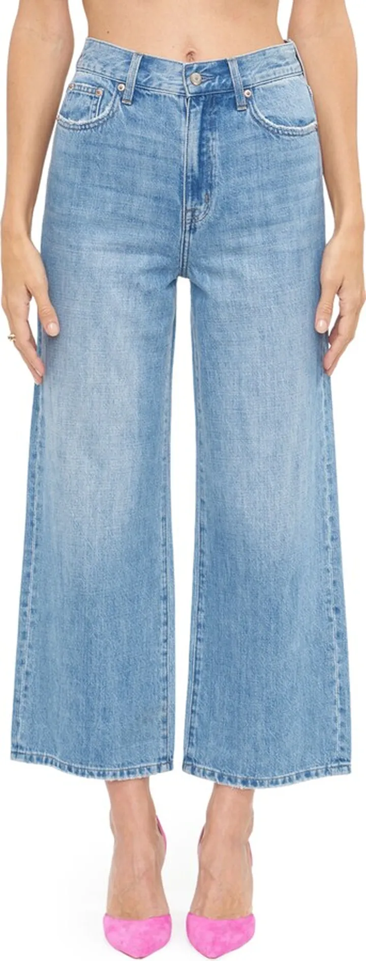 Loretta High Waist Ankle Wide Leg Jeans