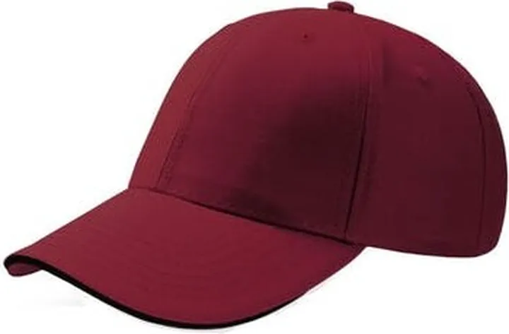 Atlantis Sport Sandwich 6 Panel Baseball Cap - Burgundy