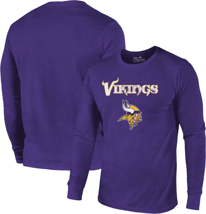 Minnesota Vikings Lockup Tri-Blend Long Sleeve T-shirt - Purple