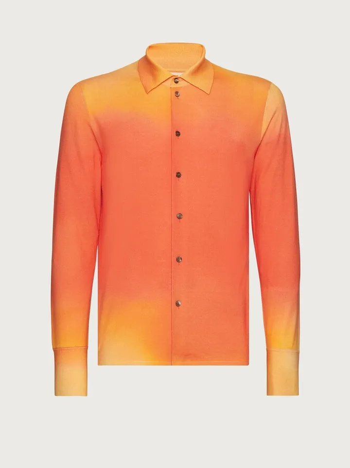 Ferragamo Men Printed shirt Orange