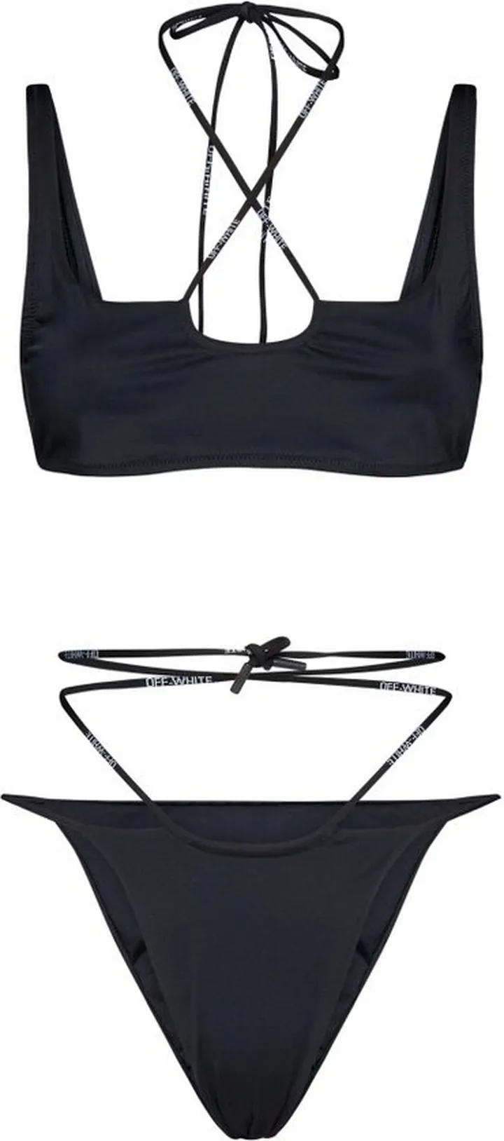 Off-White Logo Printed Tied Waist Two-Piece Bikini Set
