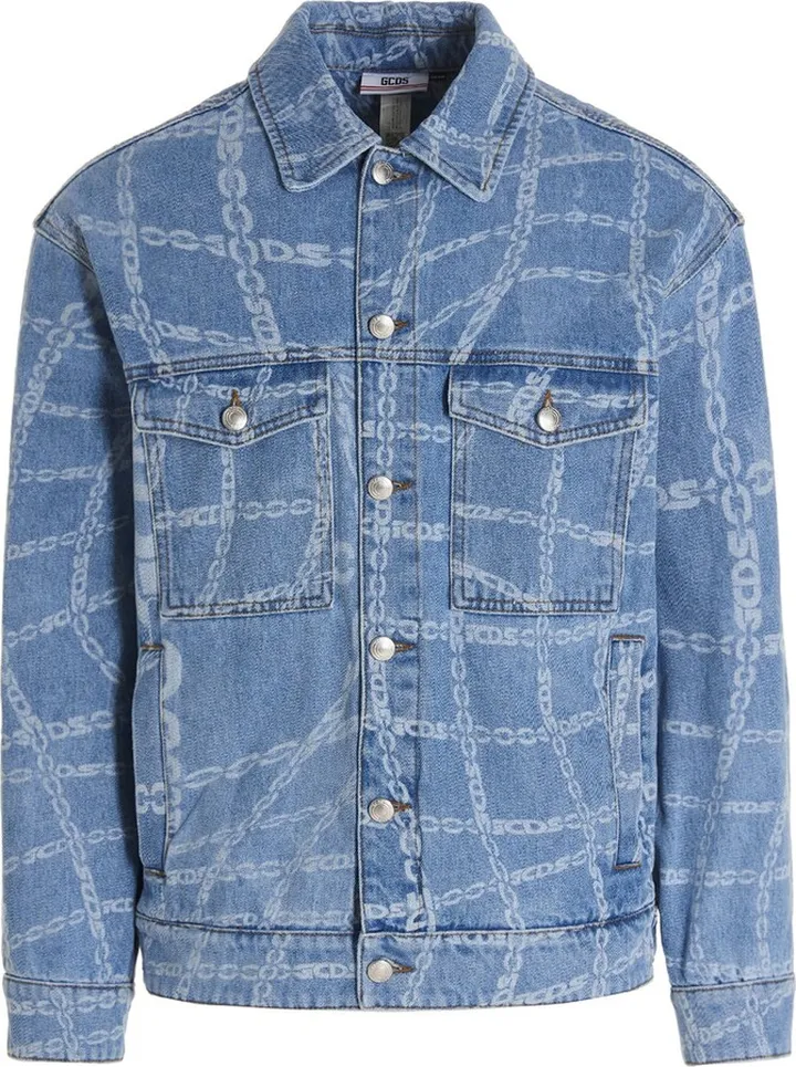 Chain Logo' Denim Jacket