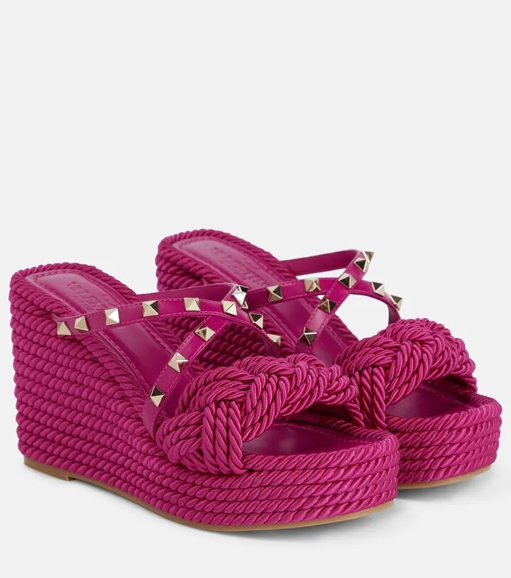 Rockstud Torchon wedge espadrilles
