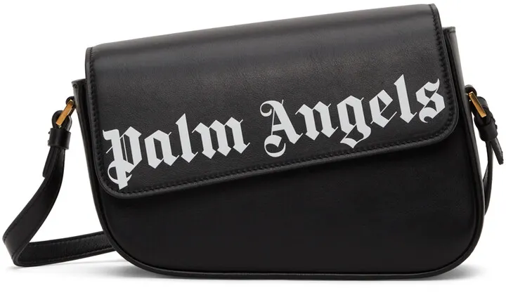 Palm Angels Black Logo Crash Shoulder Bag