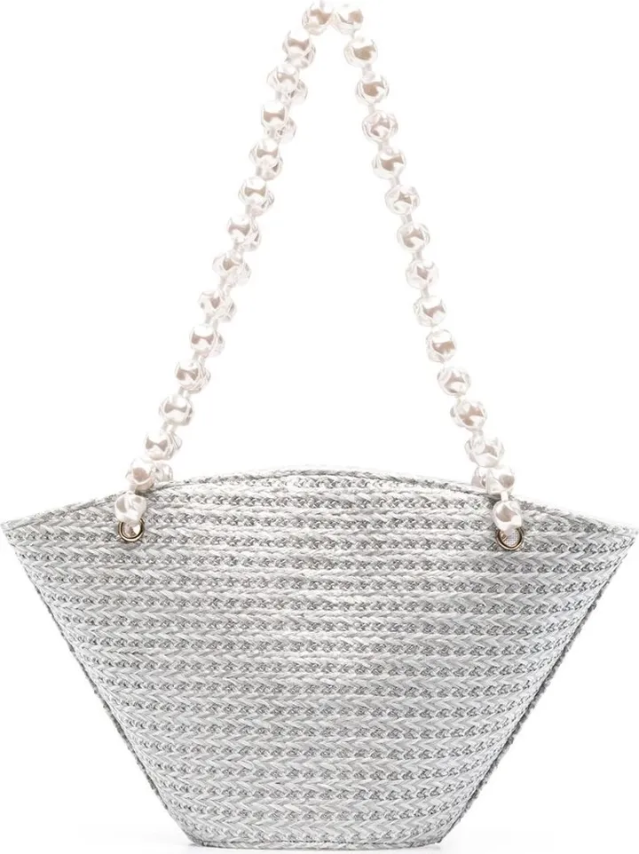 Grey Estival Raffia Tote Bag