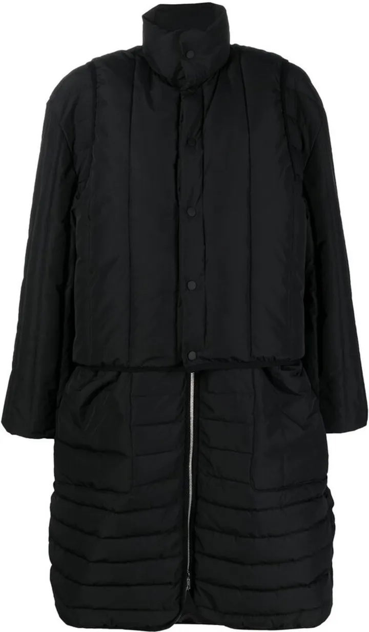 Padded Collarless Coat