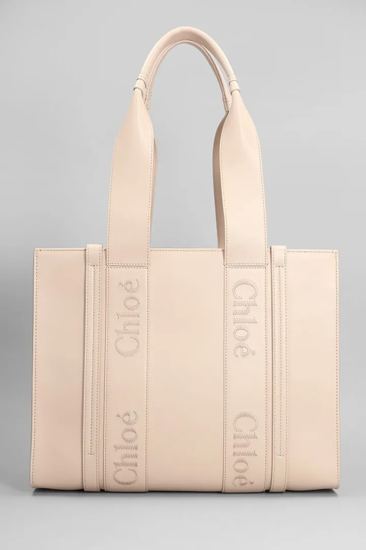 Tote In Rose-pink Leather