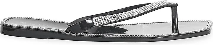 Embellished Jelly Flip Flops