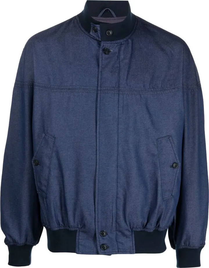 High-Neck Denim Derby Jacket