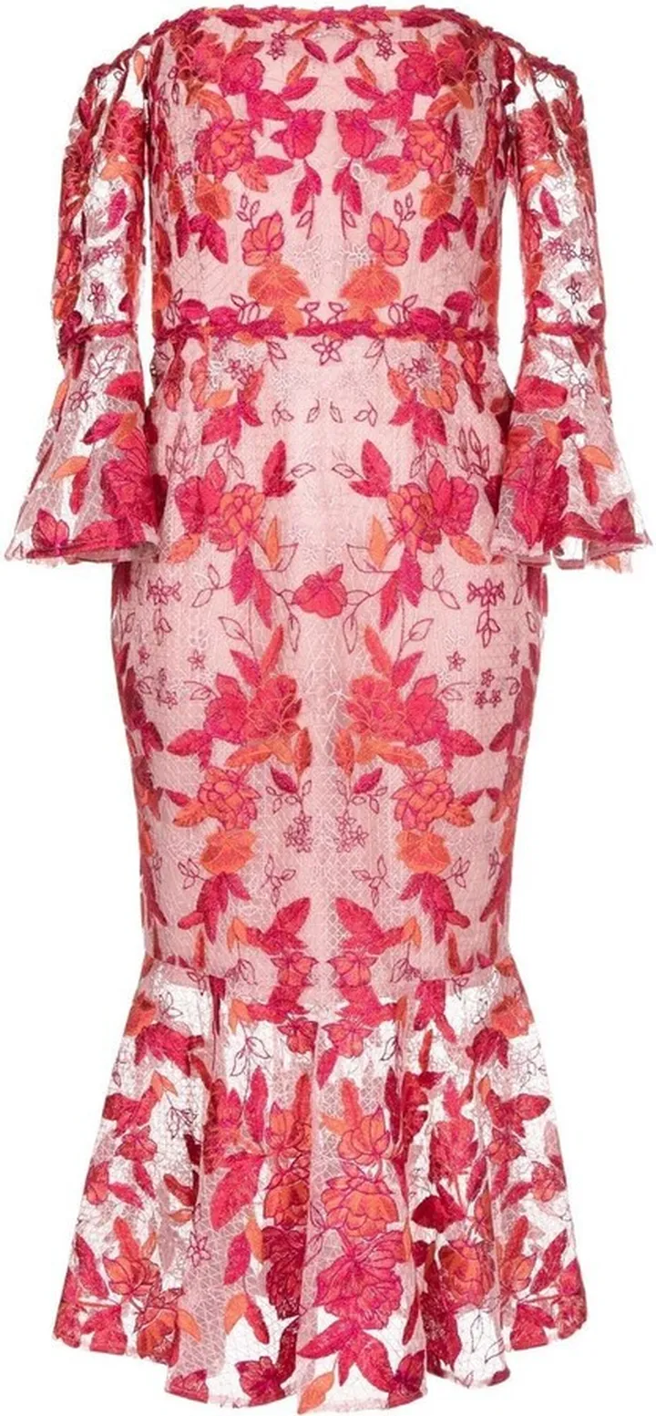 Floral-Embroidered Off-Shoulder Dress