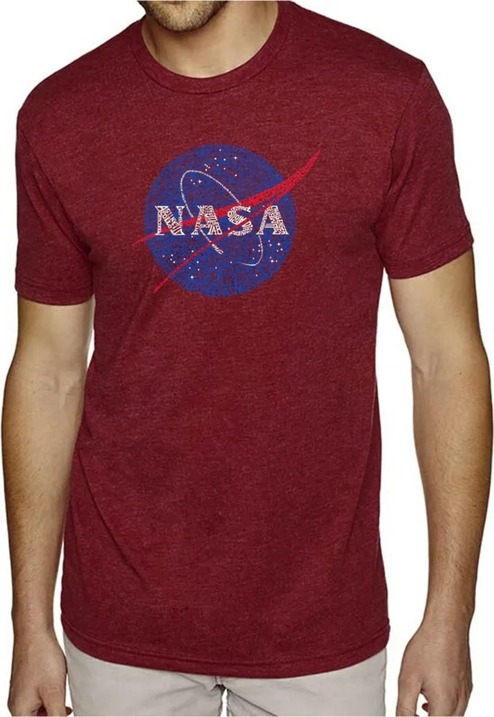 La Pop Art Mens Premium Blend Word Art T-Shirt - Nasa Meatball Logo