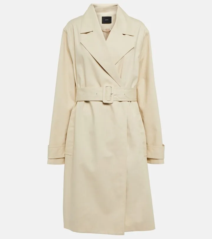 Charah belted cotton twill raincoat