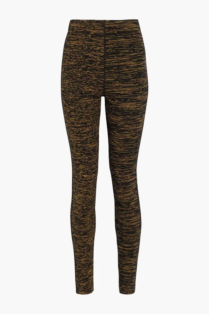 Mélange stretch-knit leggings