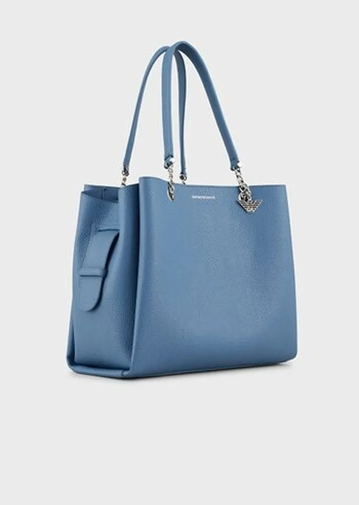 Palmellato leather-effect shopper bag with eagle charm