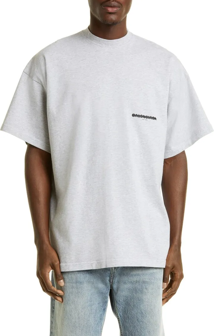 Oversize Strikeout Logo Cotton T-Shirt