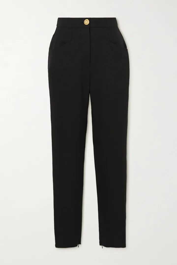 Balmain - Stretch-wool Crepe Skinny Pants - Black