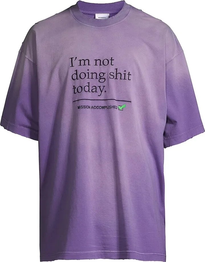 Not Doing Shit Today Cotton T-Shirt