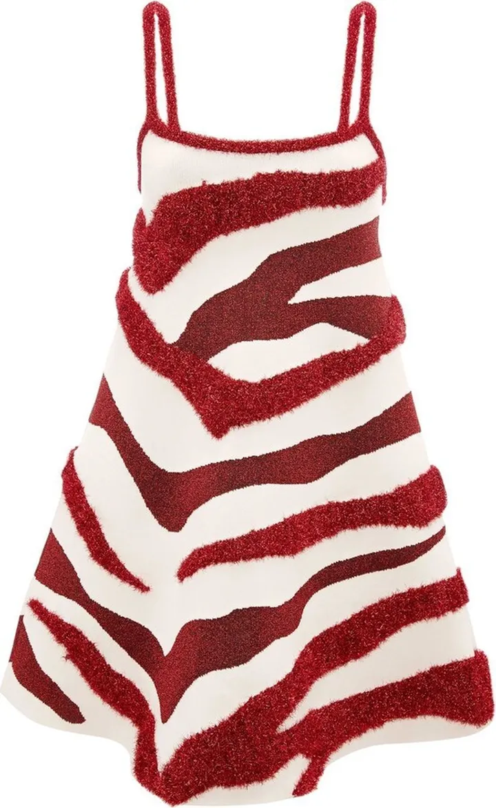 Zebra-print camisole mini dress
