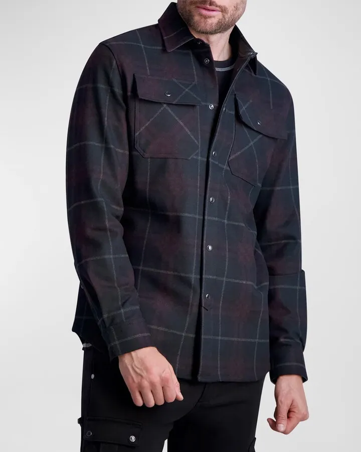 Men's Plaid Chest Pocket Sport Shirt