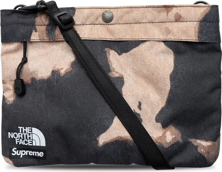 x TNF bleached denim print shoulder bag