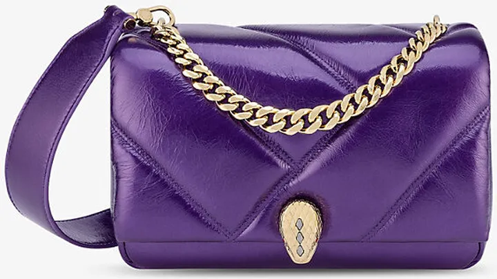 Womens Purple Serpenti Cabochon Maxi Chain Quilted Leather Cross-body bag