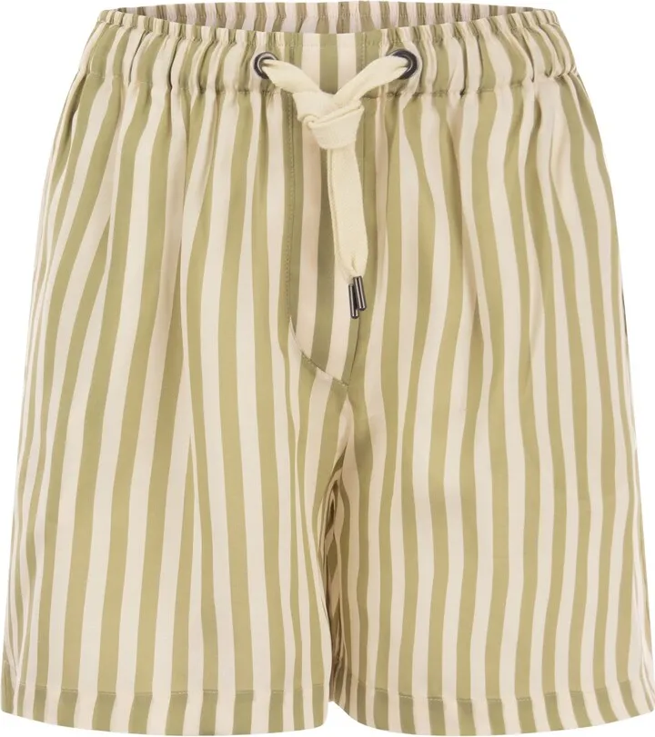 Viscose And Silk Satin Shorts