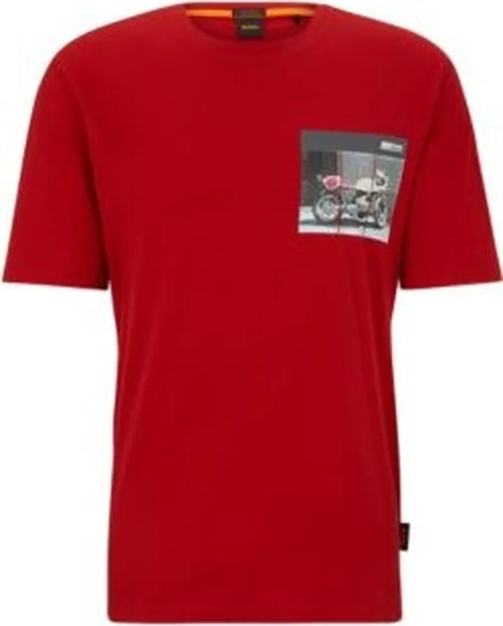 Relaxed-fit cotton T-shirt with motorbike-racing print