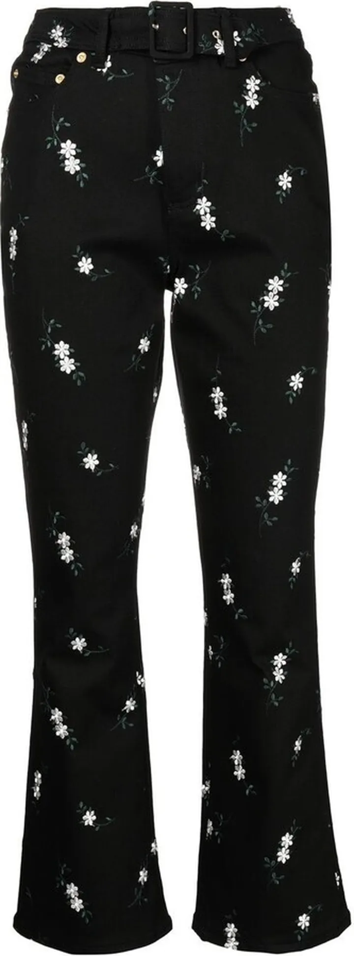 Cropped Floral-Print Trousers