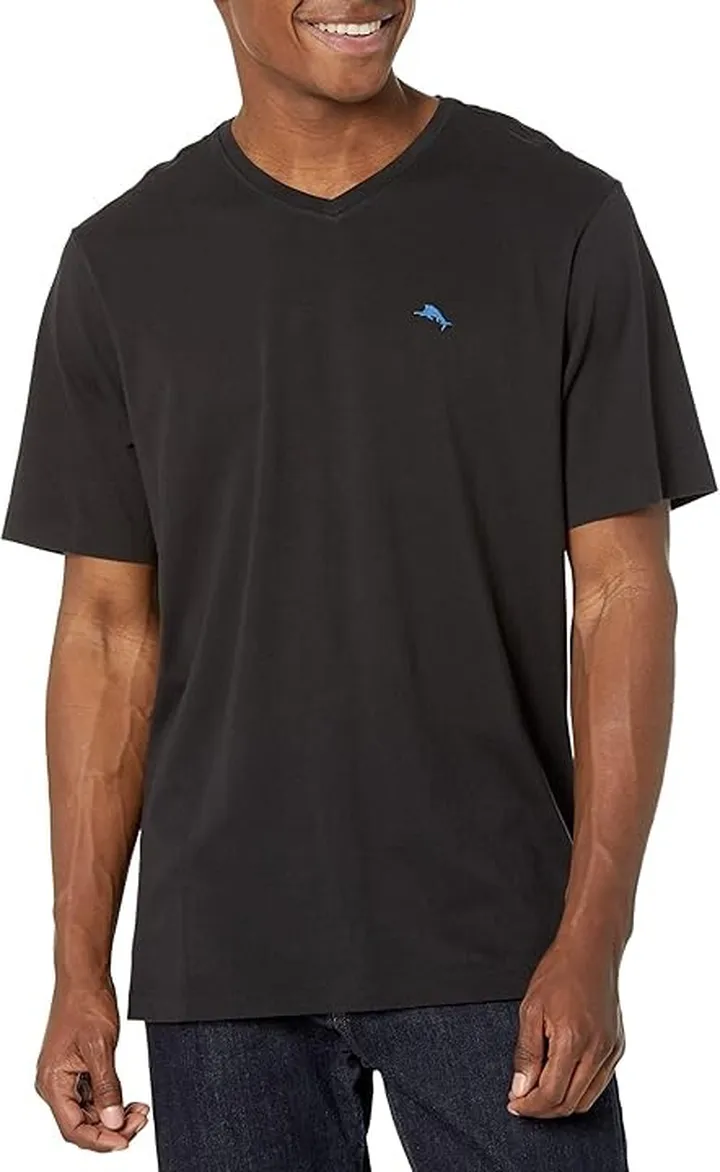 Tommy Bahama New Bali Skyline V-Neck T-Shirt (Black) Men's Clothing