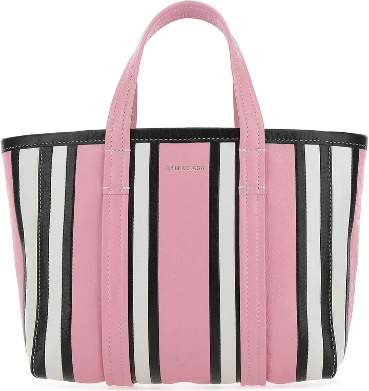 Shopping Bag Realized In Craquele Lamb Leather Characterized By Printed Logo At The Front.