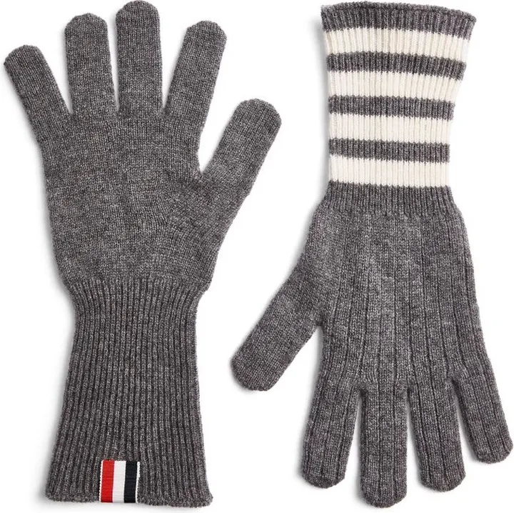 Thom Browne Cashmere 4-Bar Gloves
