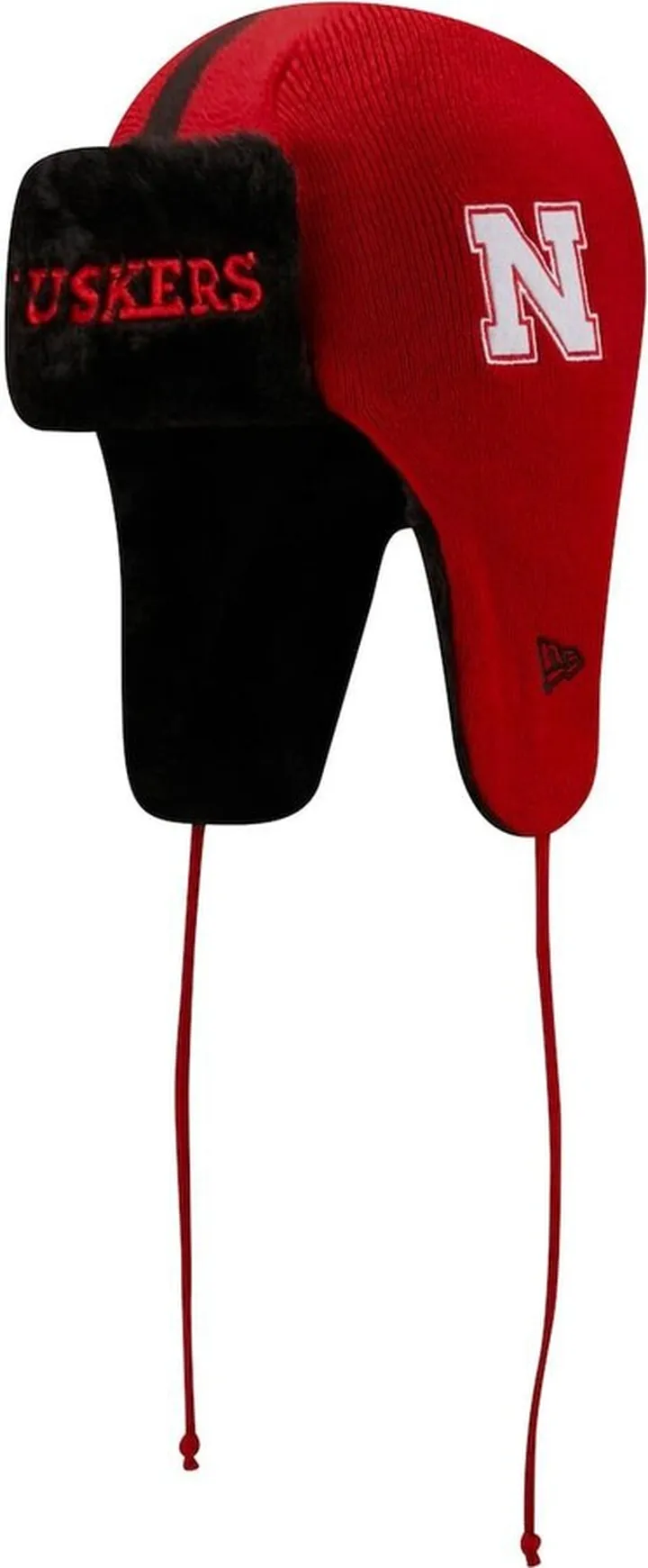Men's Scarlet and Black Nebraska Huskers Helmet Head Trapper Knit Hat