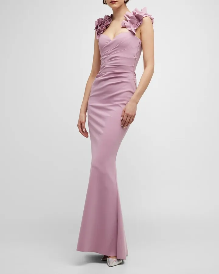 Xiana Ruffle-Trim Sweetheart Mermaid Gown