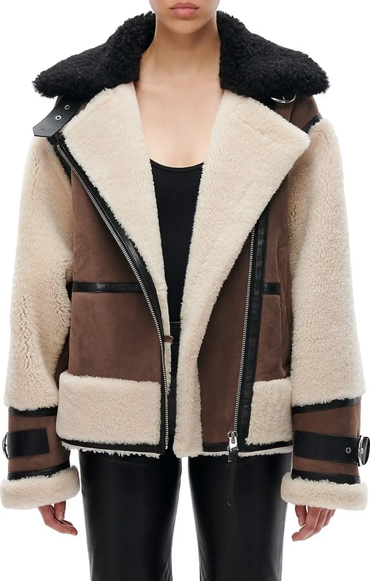 Celeste Shearling Biker Jacket