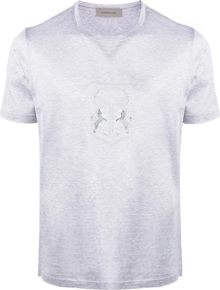 cotton embroidered-crest T-shirt