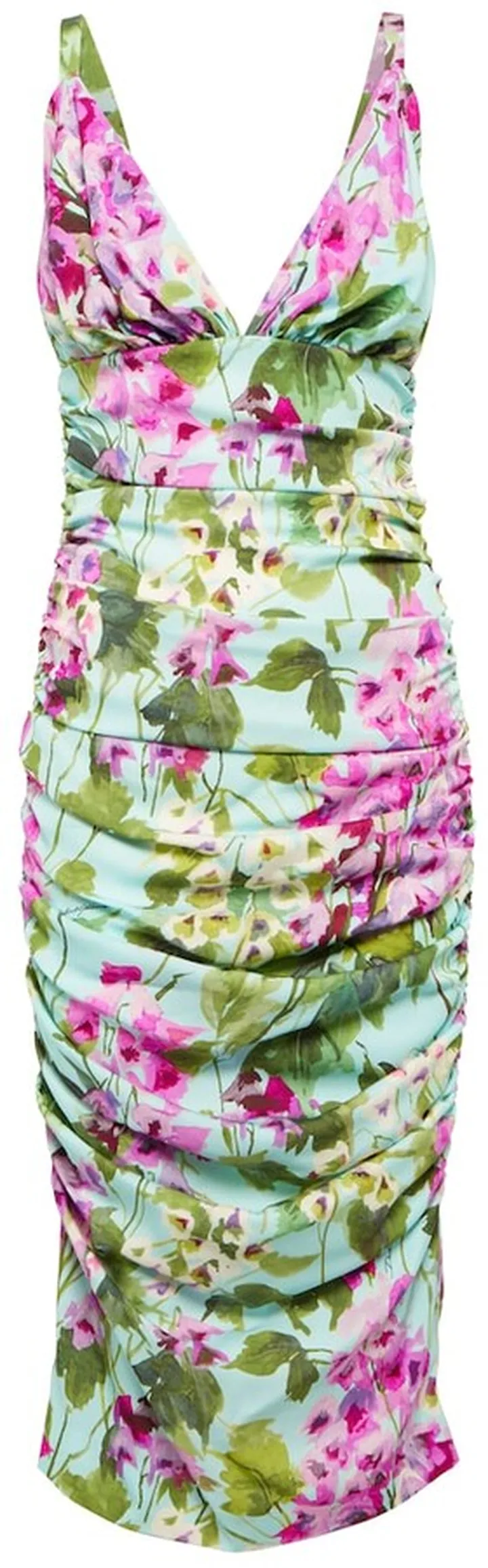 Floral silk-blend midi dress