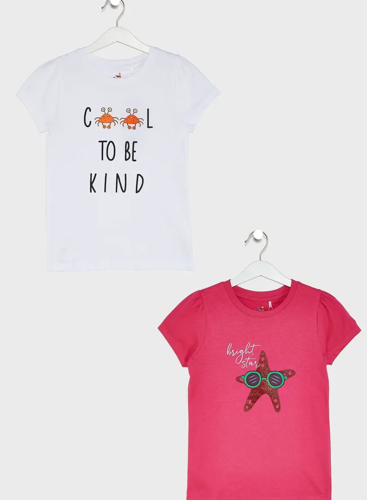 Round Neck Pack Of 2 T-Shirts