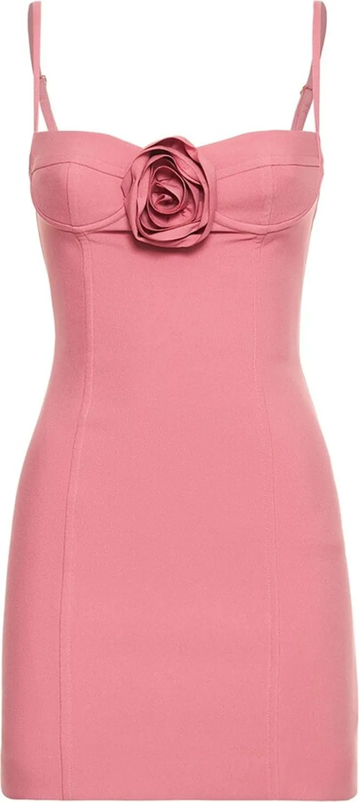 Crepe flower detail mini dress
