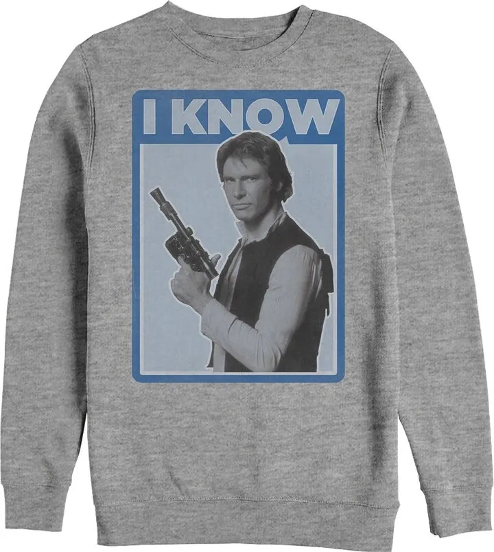 Men's Star Wars Han Solo Quote I Know Sweatshirt - Athletic Heather - Small