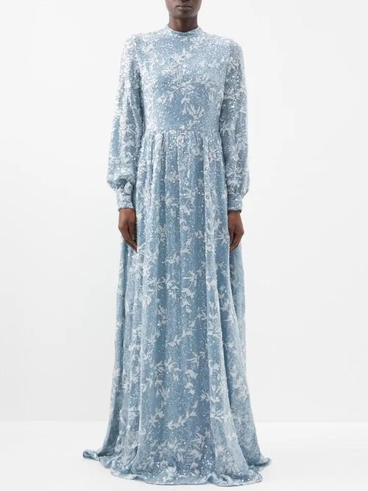 Kara Sequinned Crepe Gown