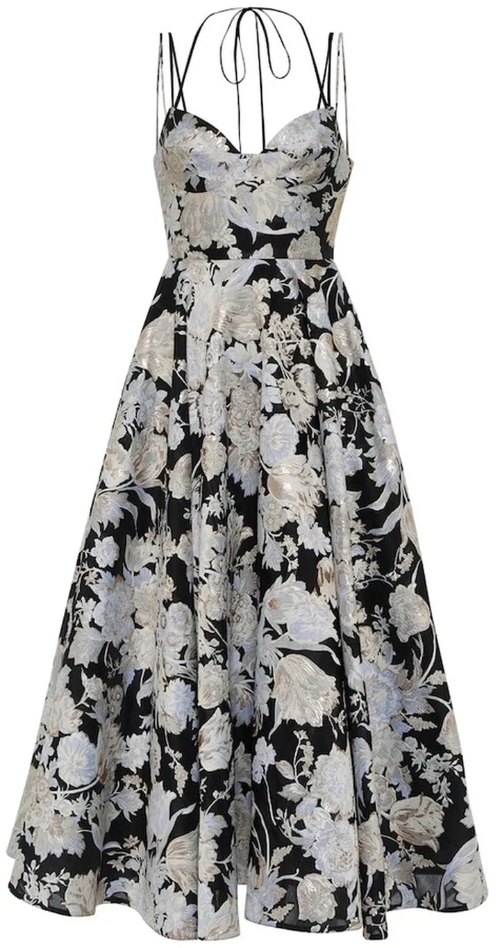 Rea jacquard fil coupe midi dress