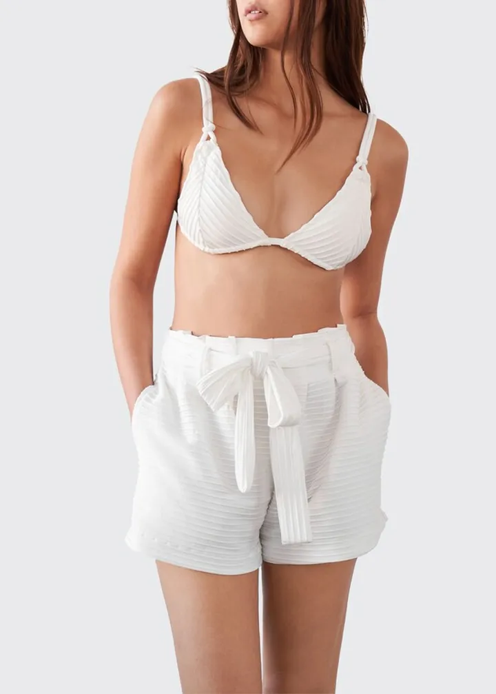 Etta Belted Wide-Leg Coverup Shorts