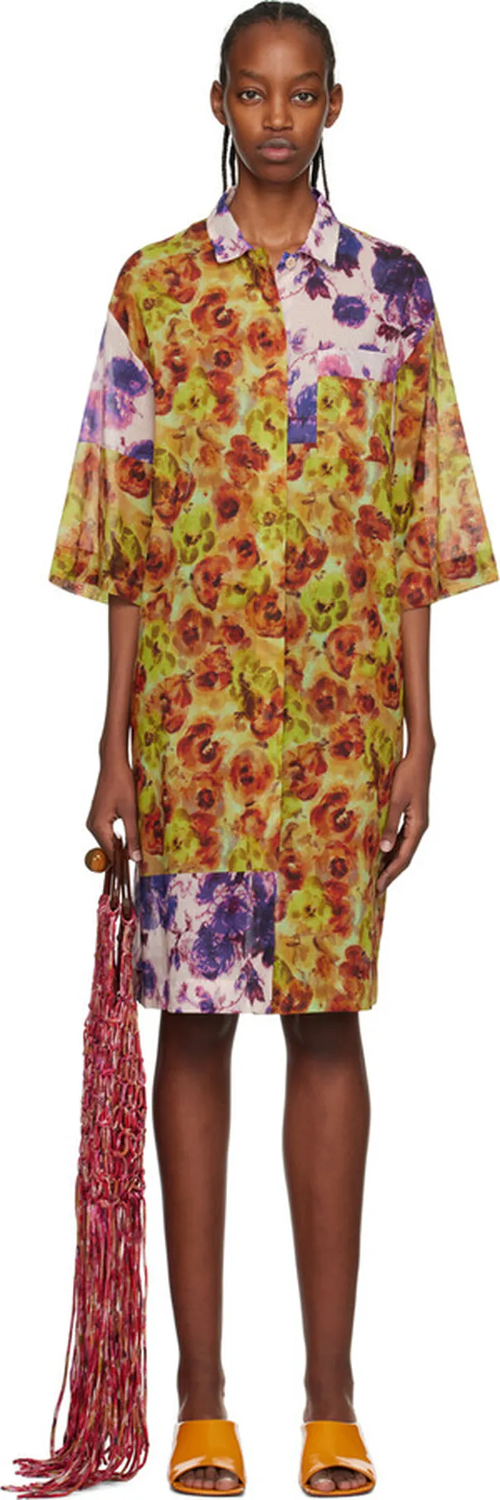 Dries Van Noten Yellow Floral Minidress