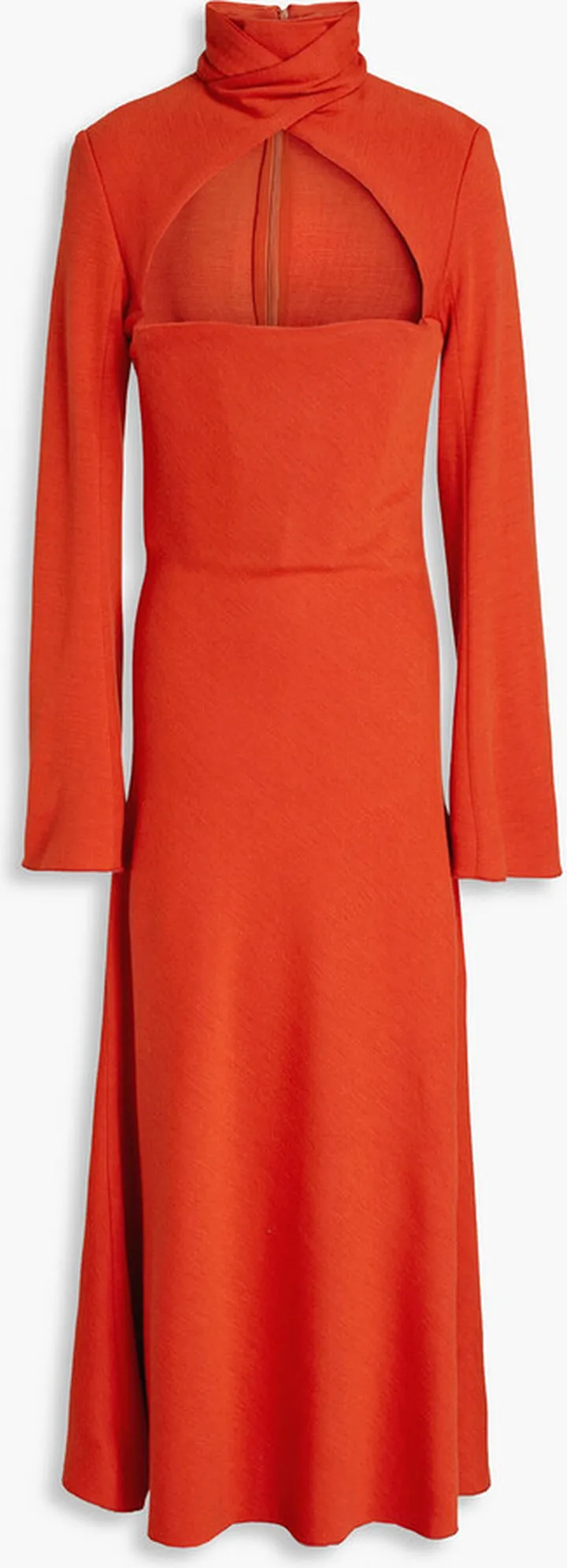 Odessa cutout wool-blend stretch-ponte midi dress