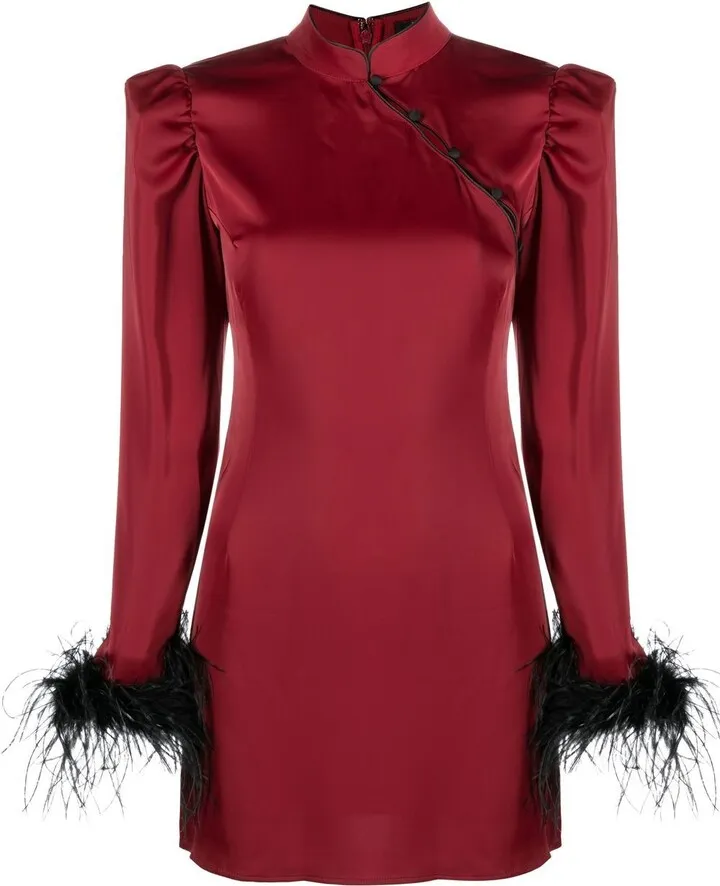 Limousine feather-trimmed dress