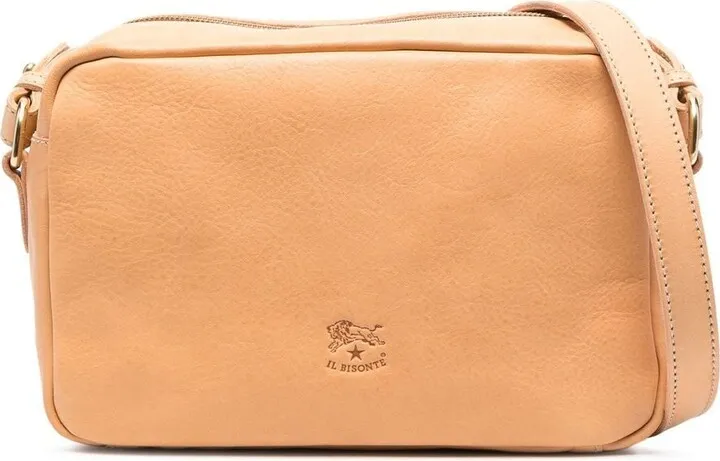 Logo-Debossed Leather Shoulder Bag